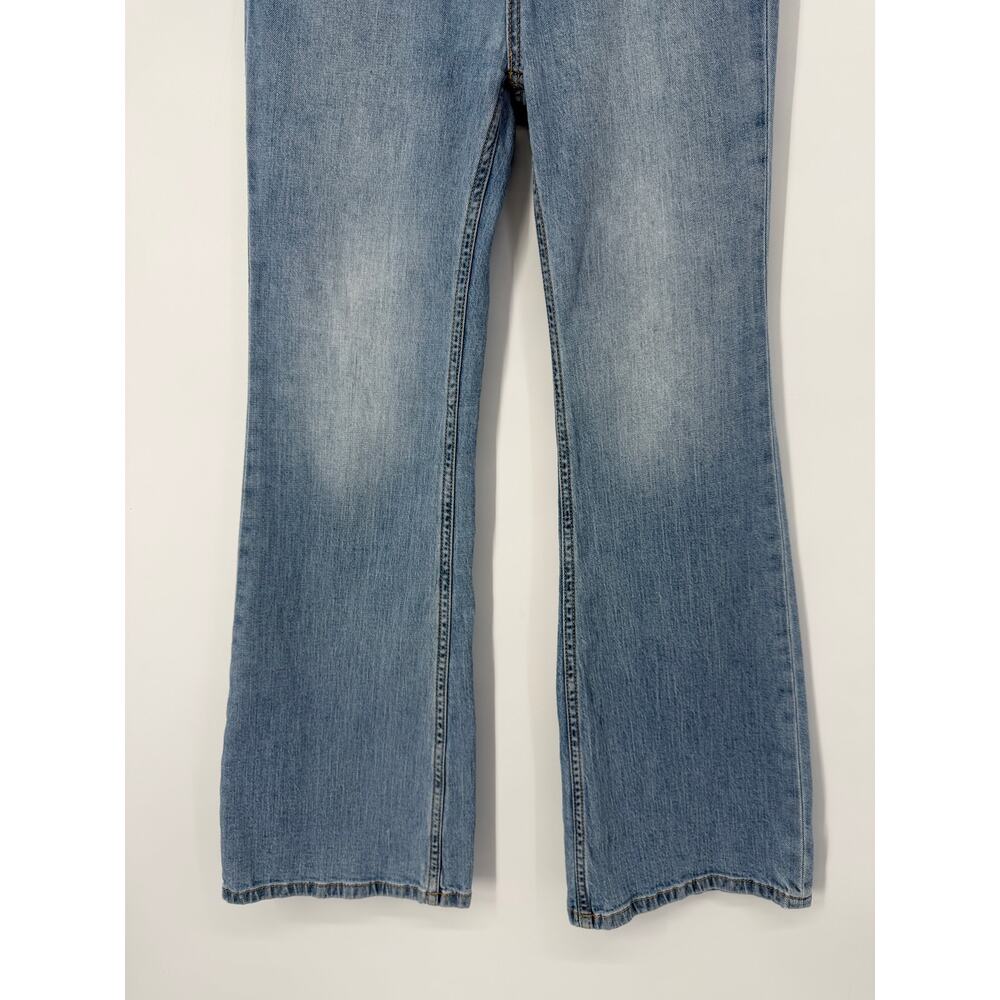 Anthropologie Pilcro High Rise Trouser Bootcut Jeans Button Fly Flare Leg Blue - Picture 6 of 13